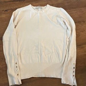 Zara cream rose color sweater with gold buttons